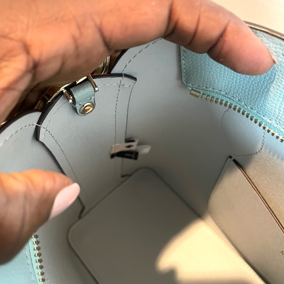 Kate Spade New York Light Blue Structure Satchel Crossbody Smooth Leather - Picture 7 of 16